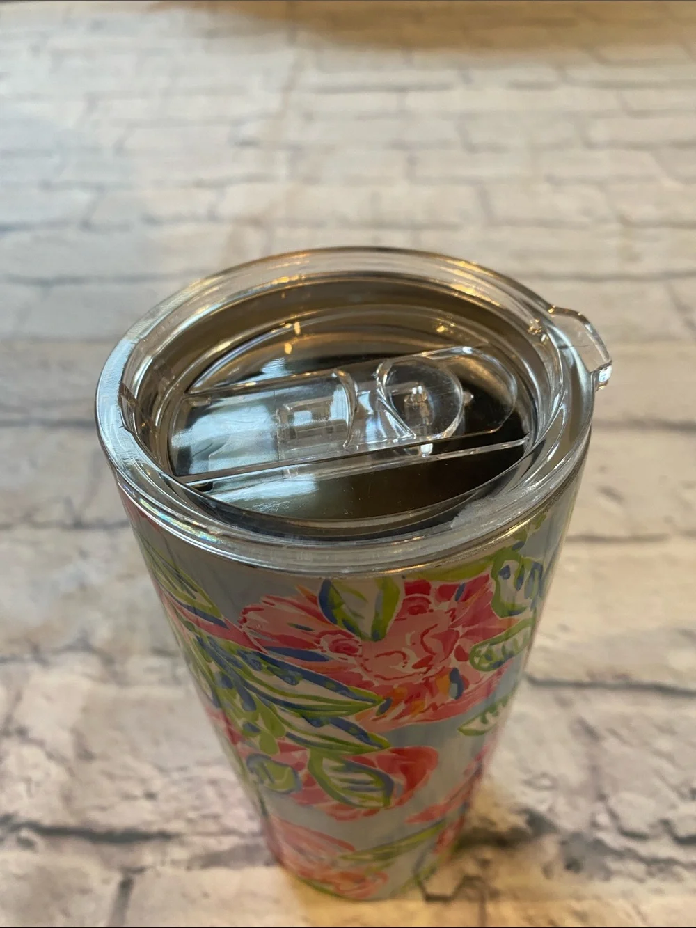 Lilly Pulitzer Floral Stainless Travel Tumbler in Pink, Blue and Green
